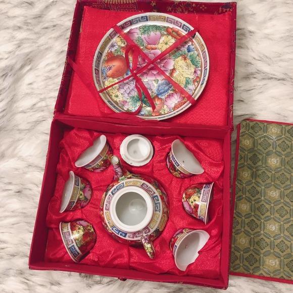 Vintage Chinese Miniature Tea Set with Box